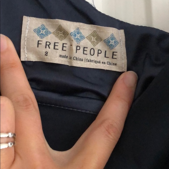 One shoulder free people cocktail dress navy blue - Picture 2 of 3